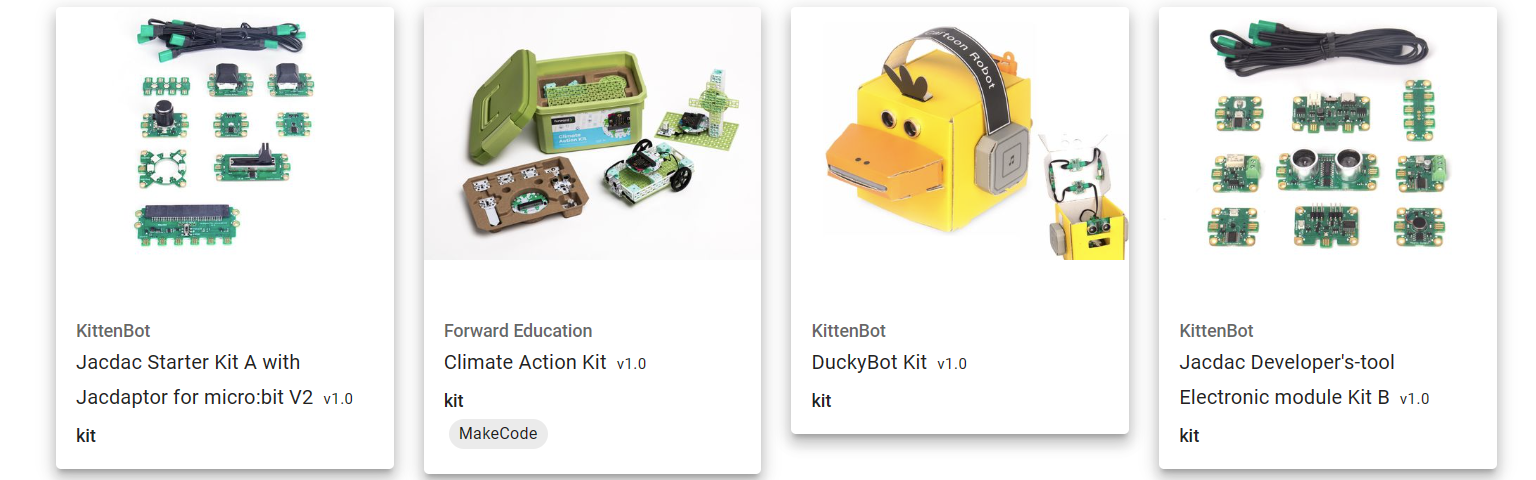 Photograph of Jacdac kits